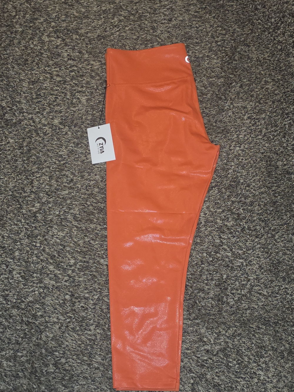ZYIA Tangerine Metallic High-Rise Leggings